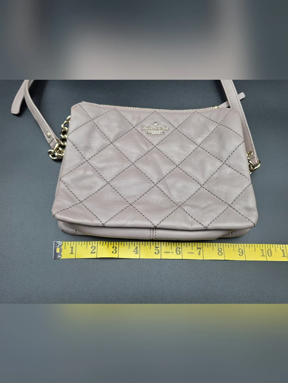 Kate Spade Emerson Place Harbor‎ Quilted Leather Crossbody Taupe Porcini